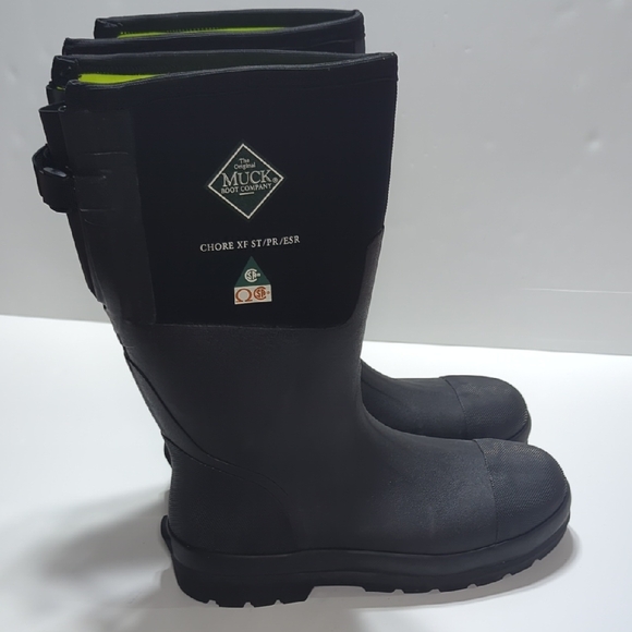 Muck Chore XF ST/PR/ESR Steel Toe Men's Black Industrial Boots Size 12 - Picture 1 of 15